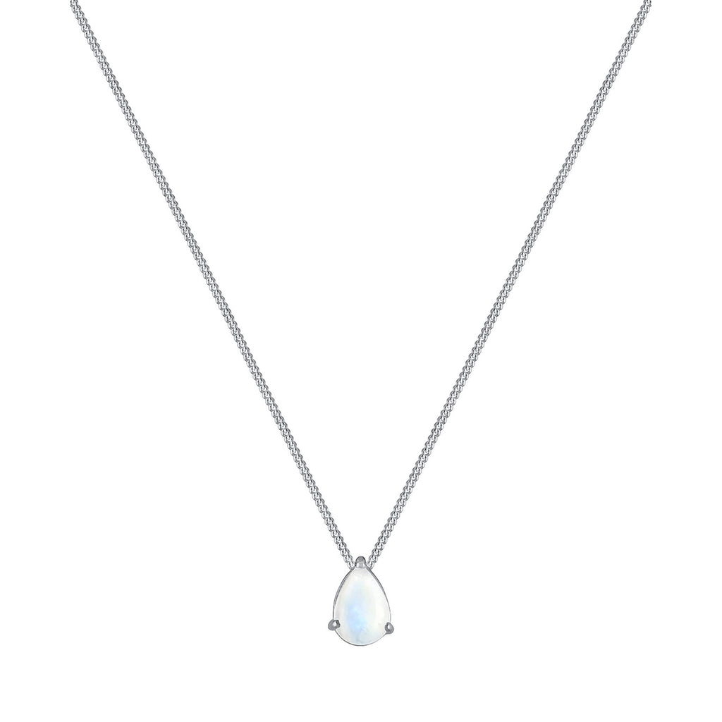 Silber - Elli | Halskette | Mondstein (Weiß) | 925 Sterling Silber