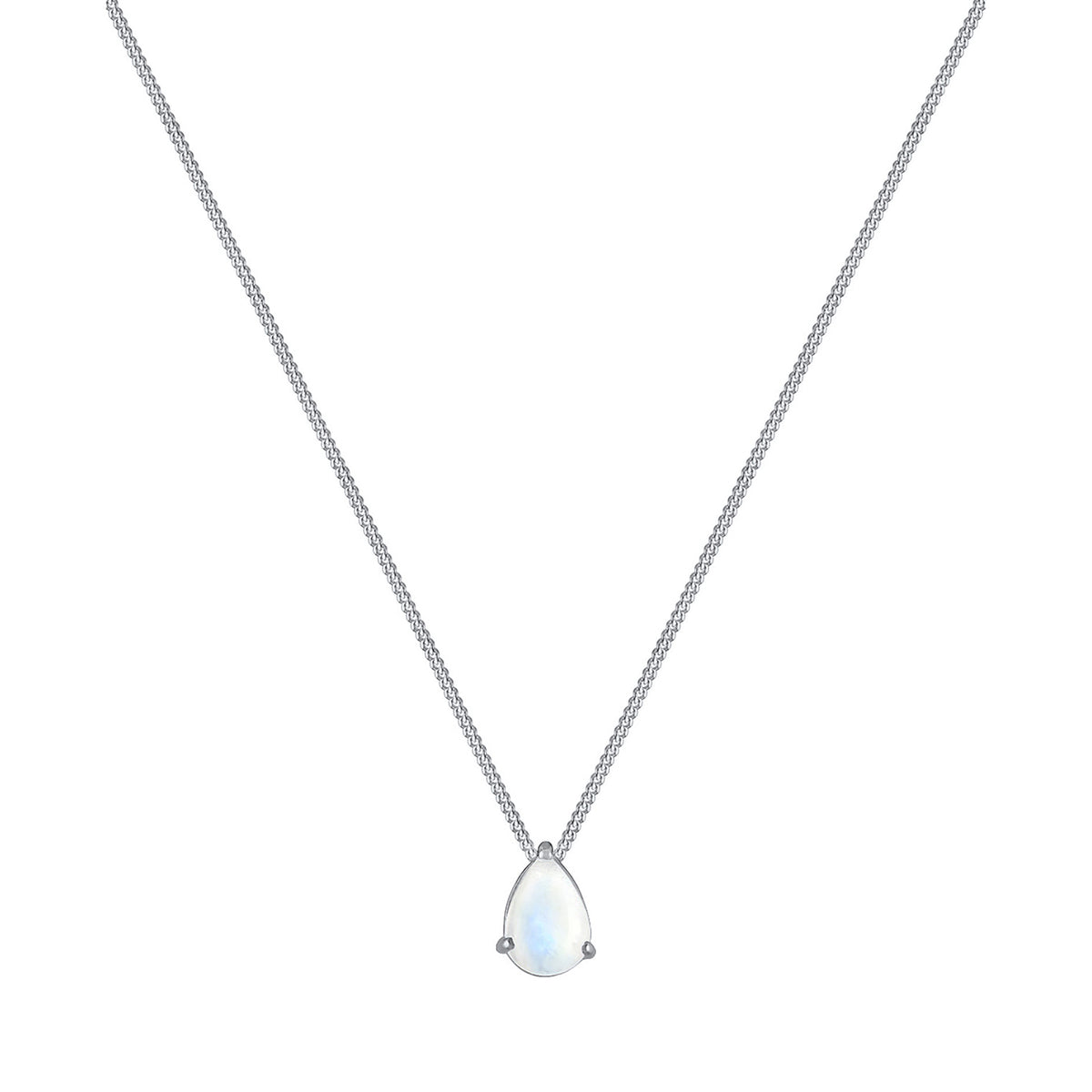 Silber - Elli | Halskette | Mondstein (Weiß) | 925 Sterling Silber