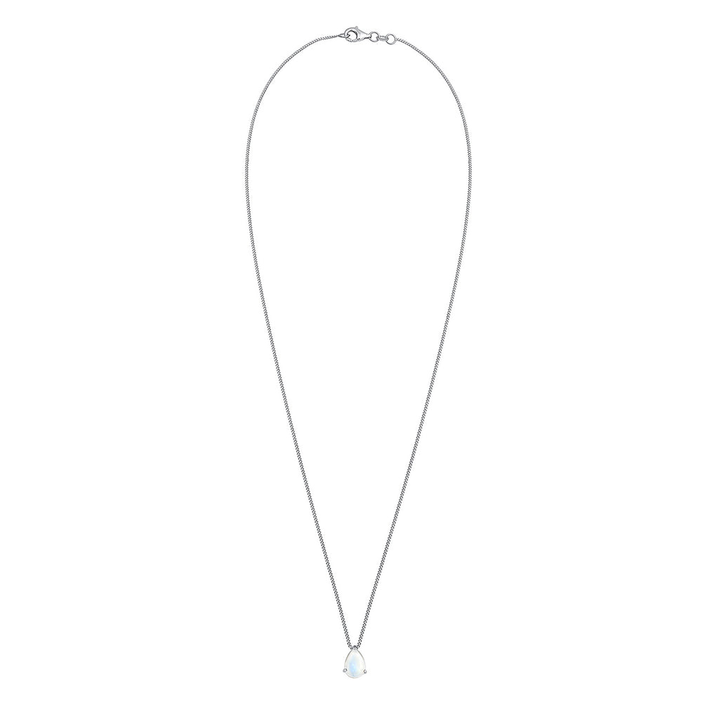 Silber - Elli | Halskette | Mondstein (Weiß) | 925 Sterling Silber
