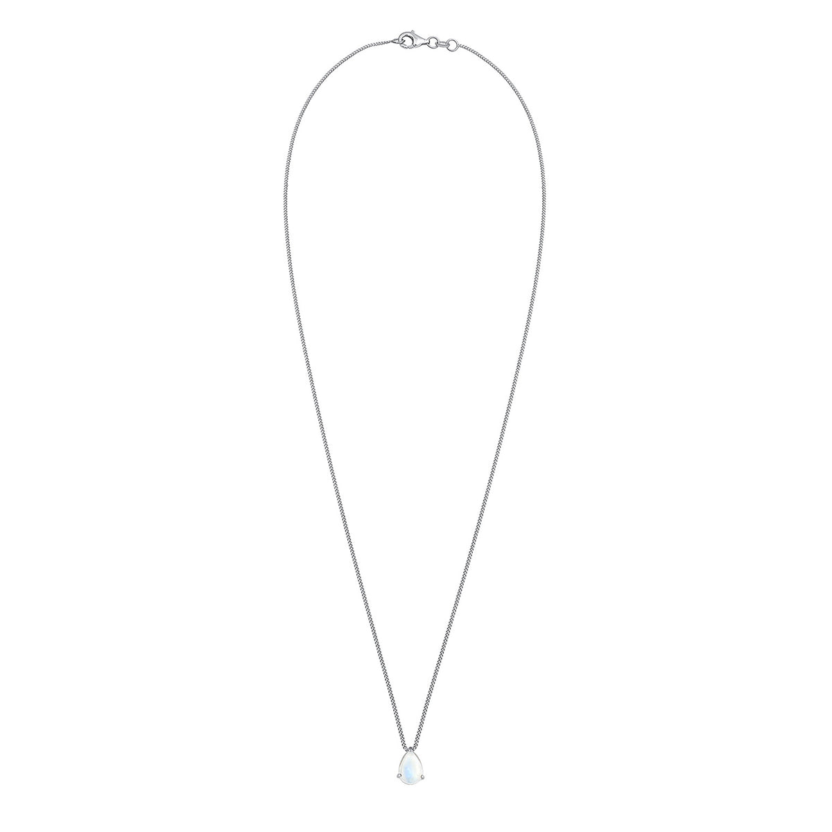 Silber - Elli | Halskette | Mondstein (Weiß) | 925 Sterling Silber