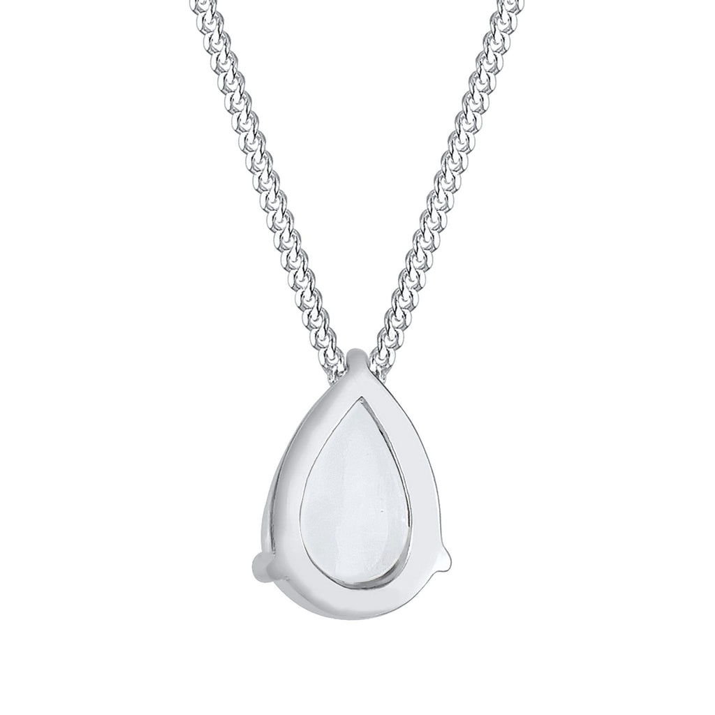 Silber - Elli | Halskette | Mondstein (Weiß) | 925 Sterling Silber