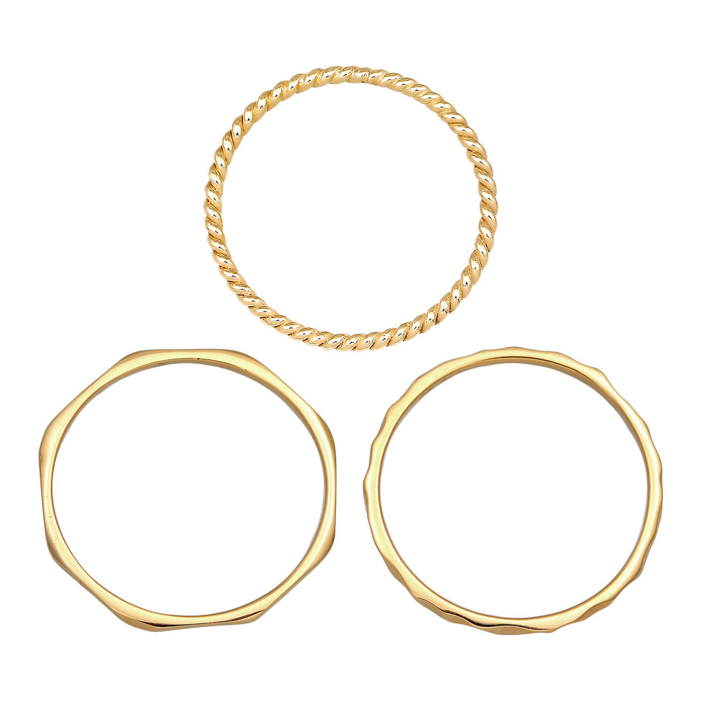 Gold - Elli PREMIUM | Ring-Set Basic | 375er Gelbgold