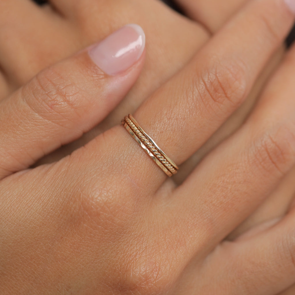 Gold - Elli PREMIUM | Ring-Set Basic | 375er Gelbgold