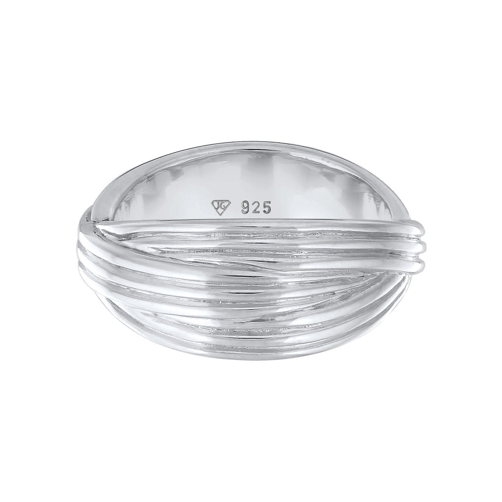 Silber - Elli PREMIUM | Wickelring Rillen | 925er Sterling Silber