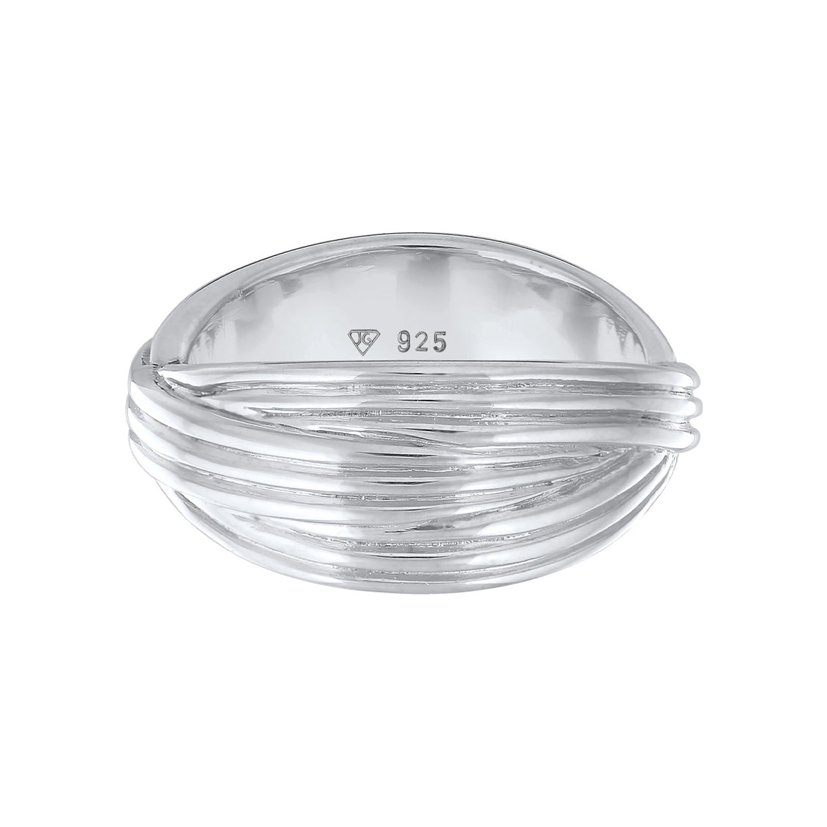 Silber - Elli PREMIUM | Wickelring Rillen | 925er Sterling Silber