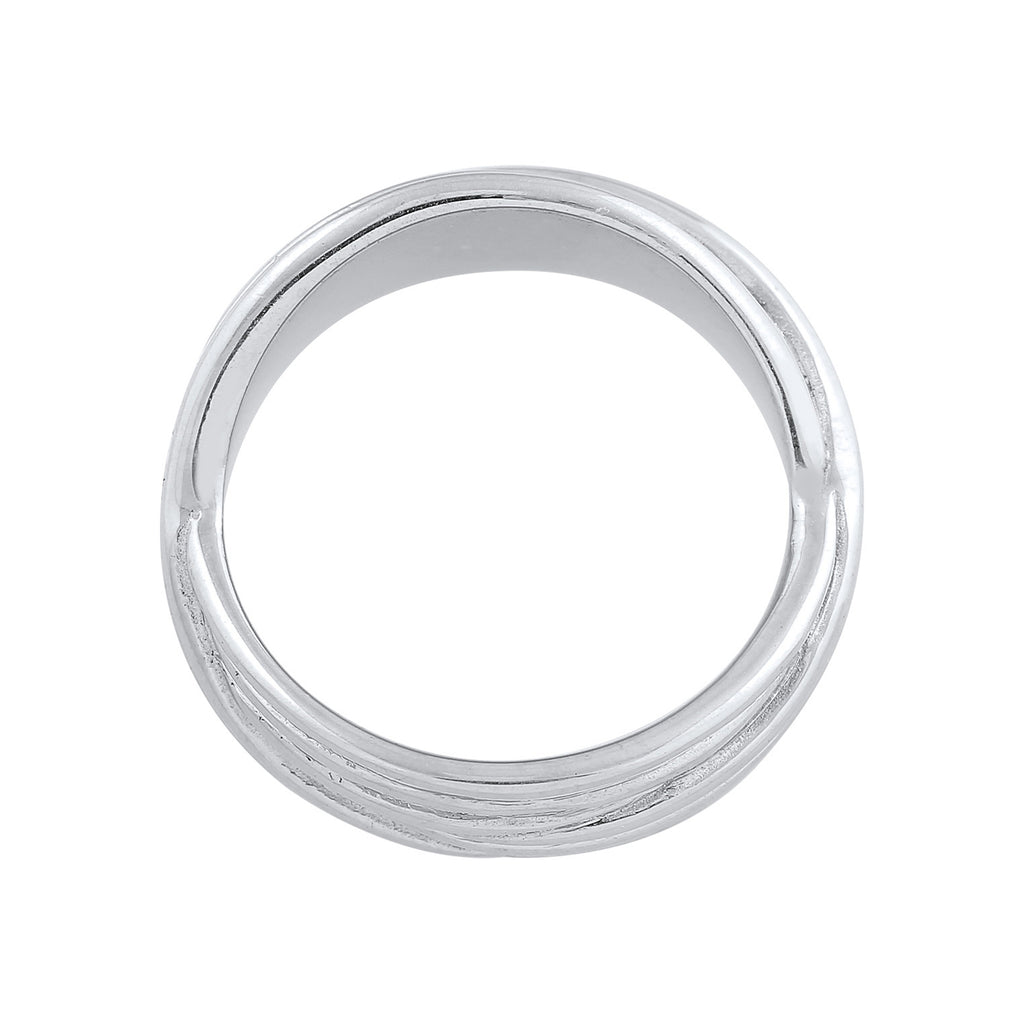 Silber - Elli PREMIUM | Wickelring Rillen | 925er Sterling Silber