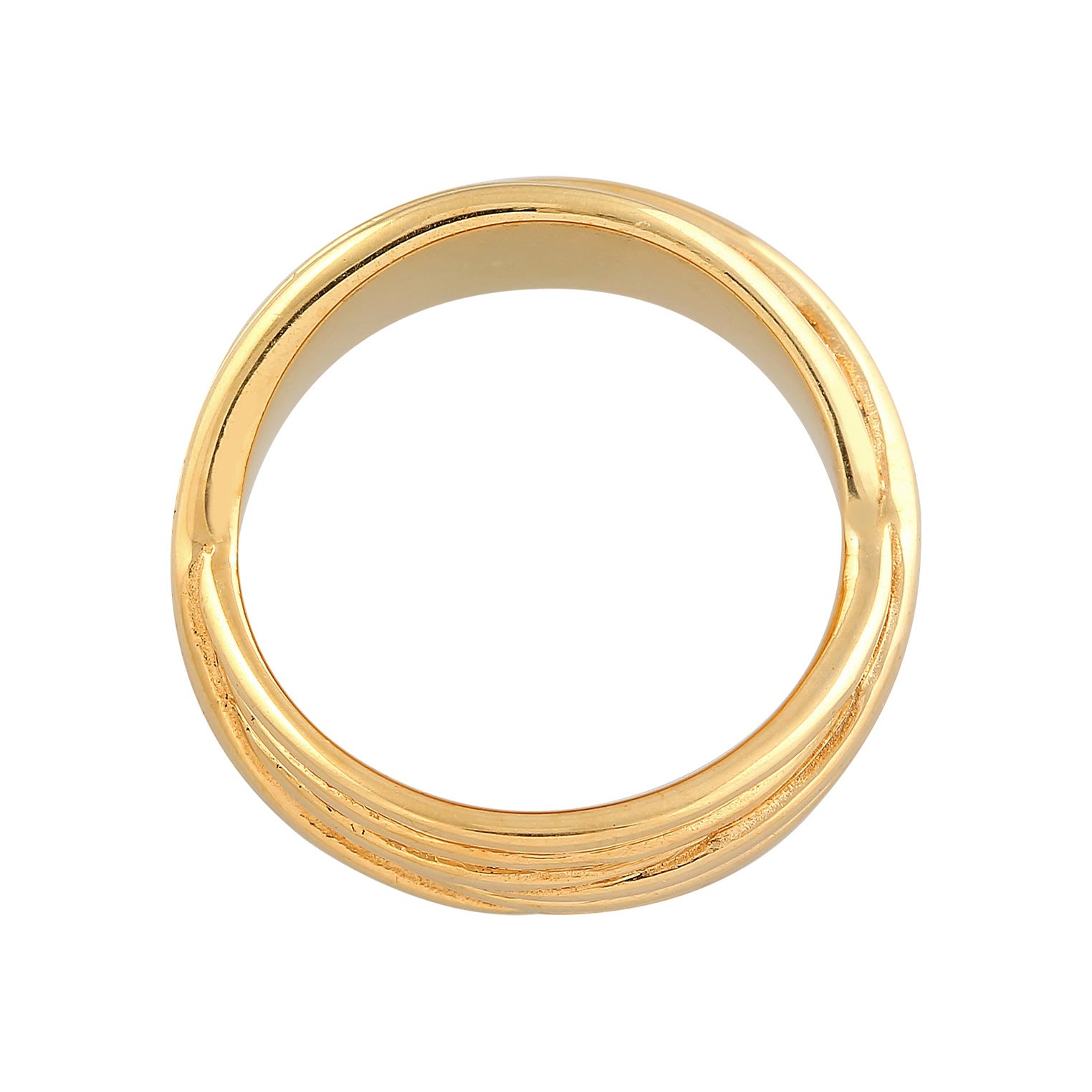 Gold - Elli PREMIUM | Wickelring Rillen | 925er Sterling Silber