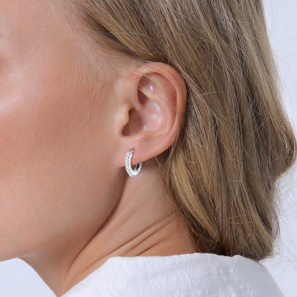 Silber - Elli PREMIUM | Creolen 3er Set | Zirkonia (weiß) | 925er Sterling Silber