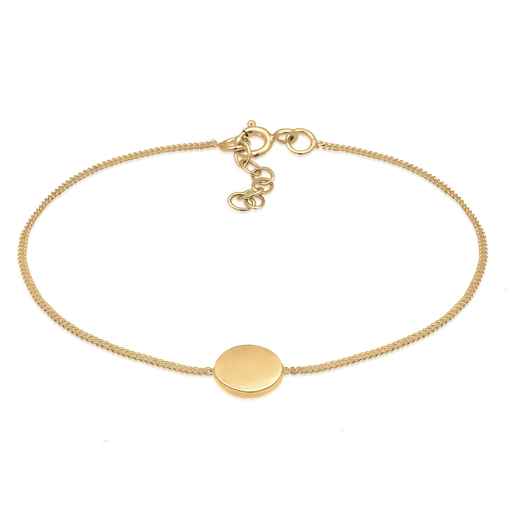 Gold - Elli | Armband Plättchen | 925er Sterling Silber Vergoldet
