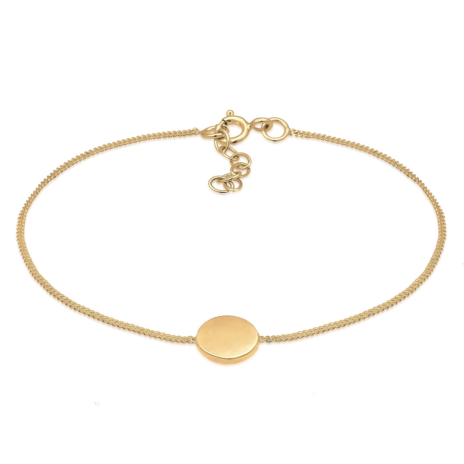 Gold - Elli | Armband Plättchen | 925er Sterling Silber Vergoldet