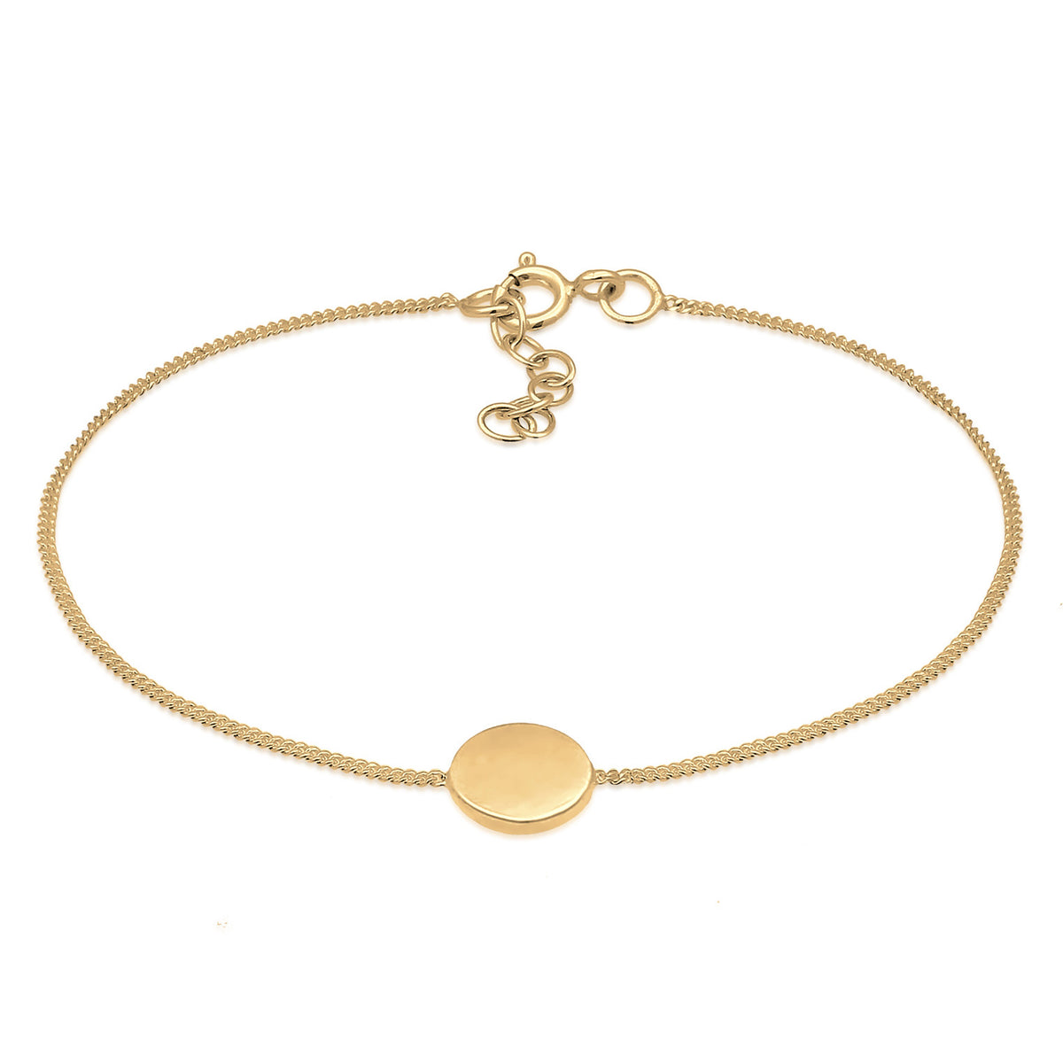 Gold - Elli | Armband Plättchen | 925er Sterling Silber Vergoldet