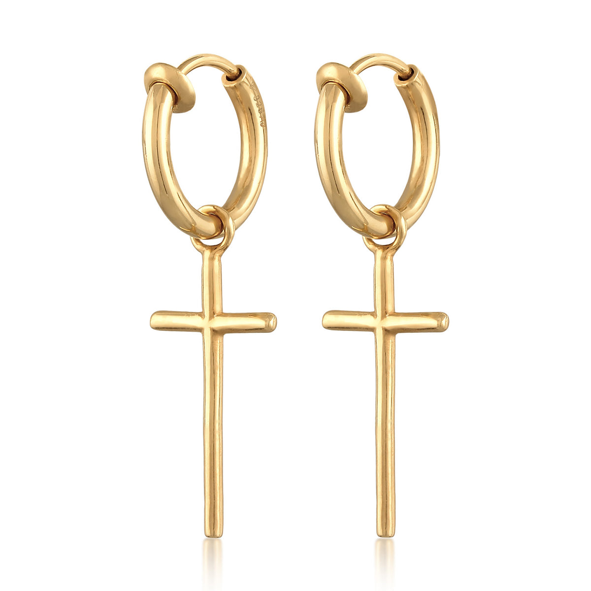 Gold - Elli | Creolen Ohrclips | 925er Sterling Silber