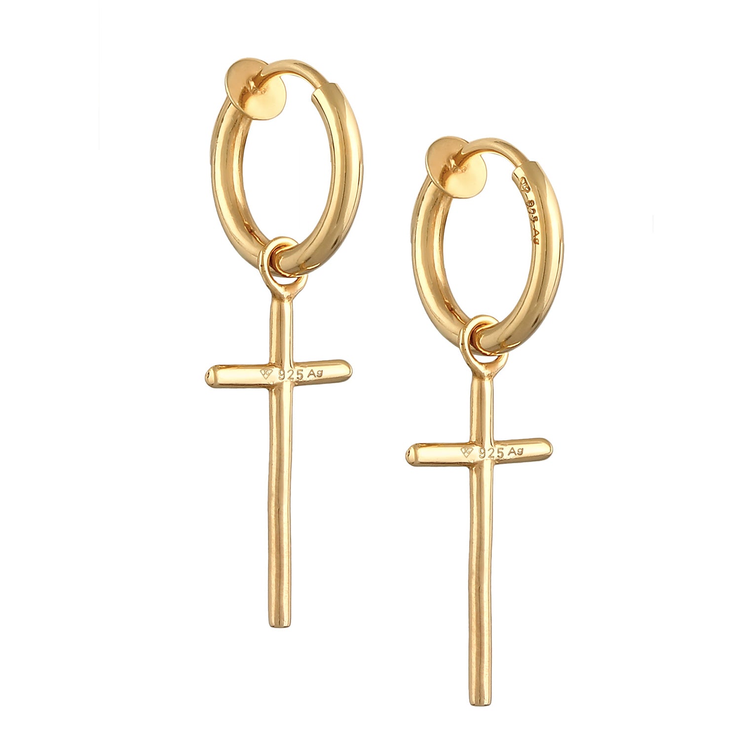 Gold - Elli | Creolen Ohrclips | 925er Sterling Silber