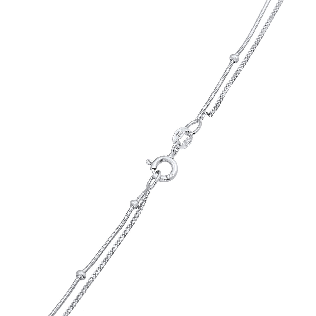 Silber - Elli | Layer-Halskette Plättchen | 925er Sterling Silber