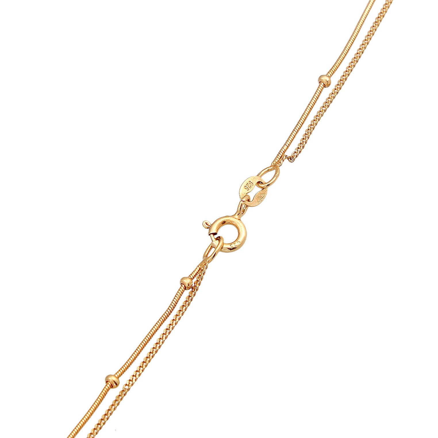 Gold - Elli | Layer-Halskette Plättchen | 925er Sterling Silber
