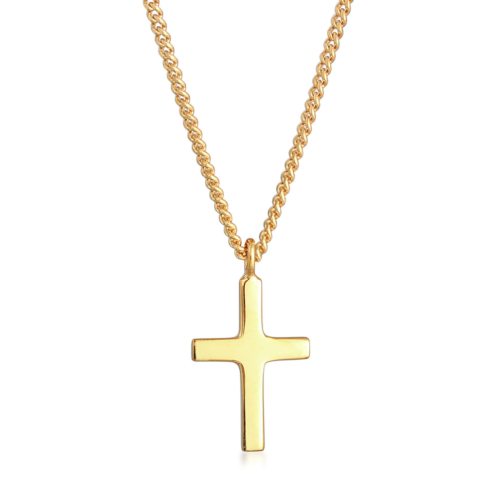 Gold - Elli PREMIUM | Halskette Kreuz Anhänger | 925 Sterling Silber