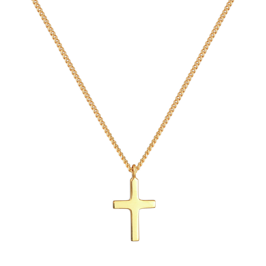 Gold - Elli PREMIUM | Halskette Kreuz Anhänger | 925 Sterling Silber