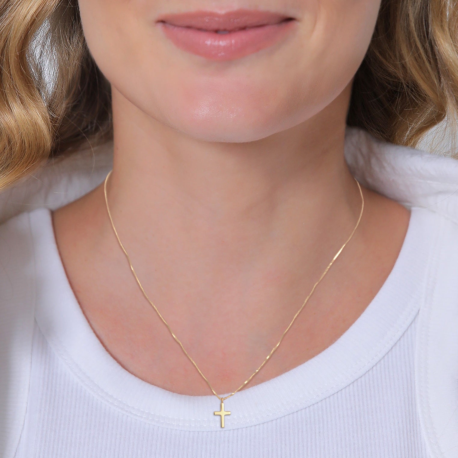 Gold - Elli PREMIUM | Halskette Kreuz Anhänger | 925 Sterling Silber
