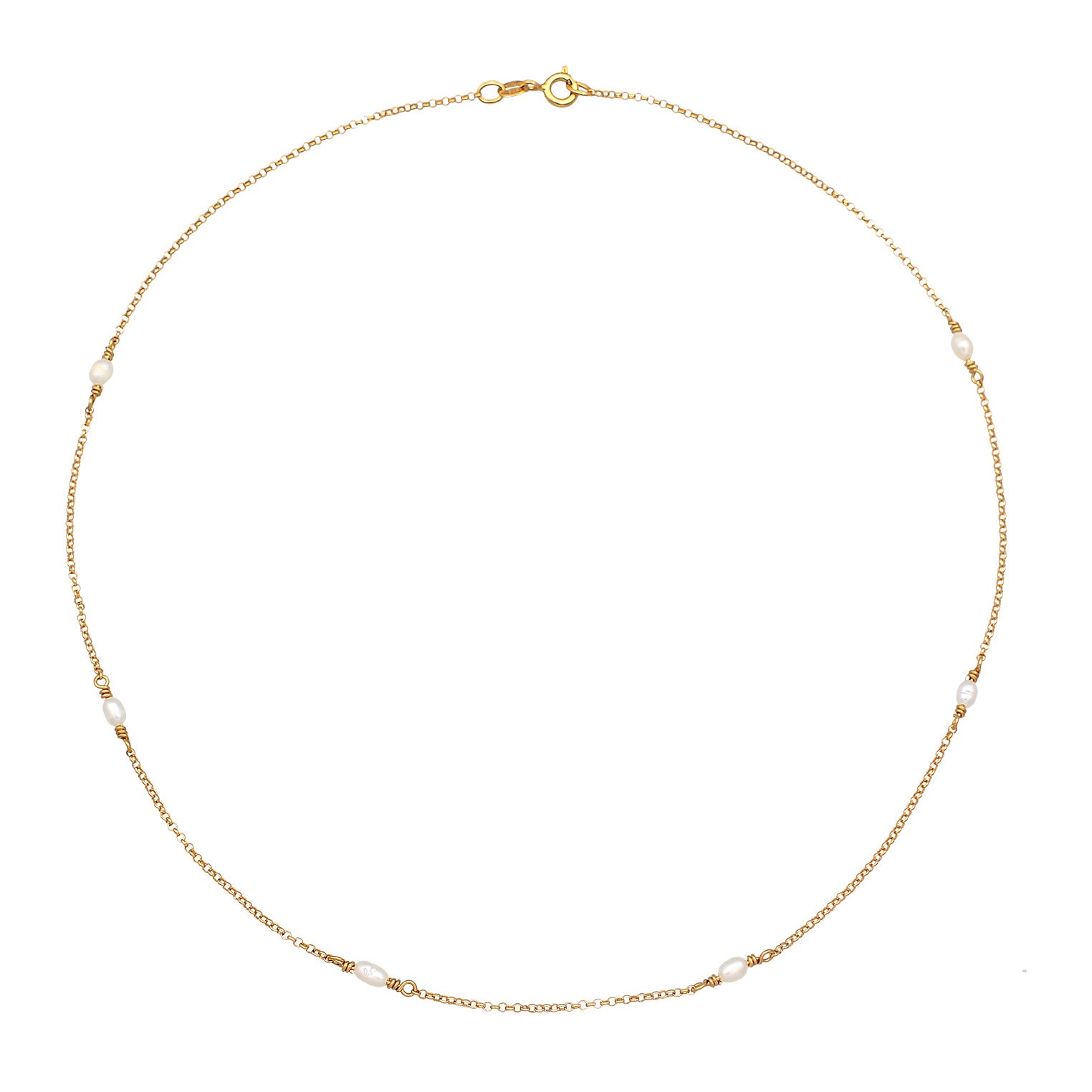 Gold - Elli | Halskette Basic | Süßwasserperlen | 925er Sterling Silber Vergoldet
