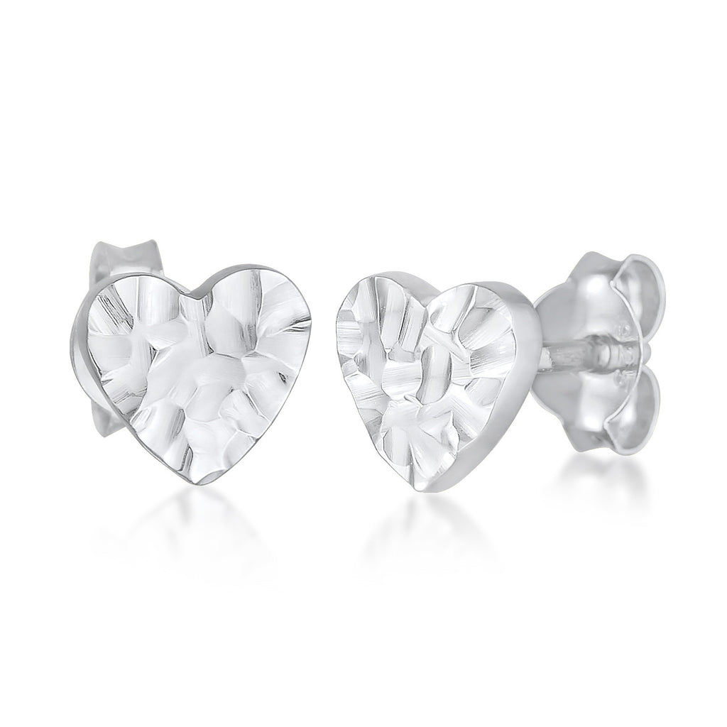 Silber - Elli | Ohrstecker Herz Organic | 925er Sterling Silber