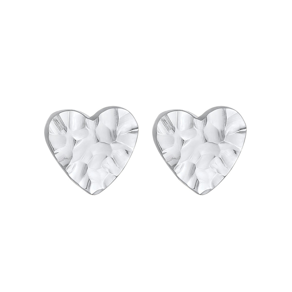 Silber - Elli | Ohrstecker Herz Organic | 925er Sterling Silber