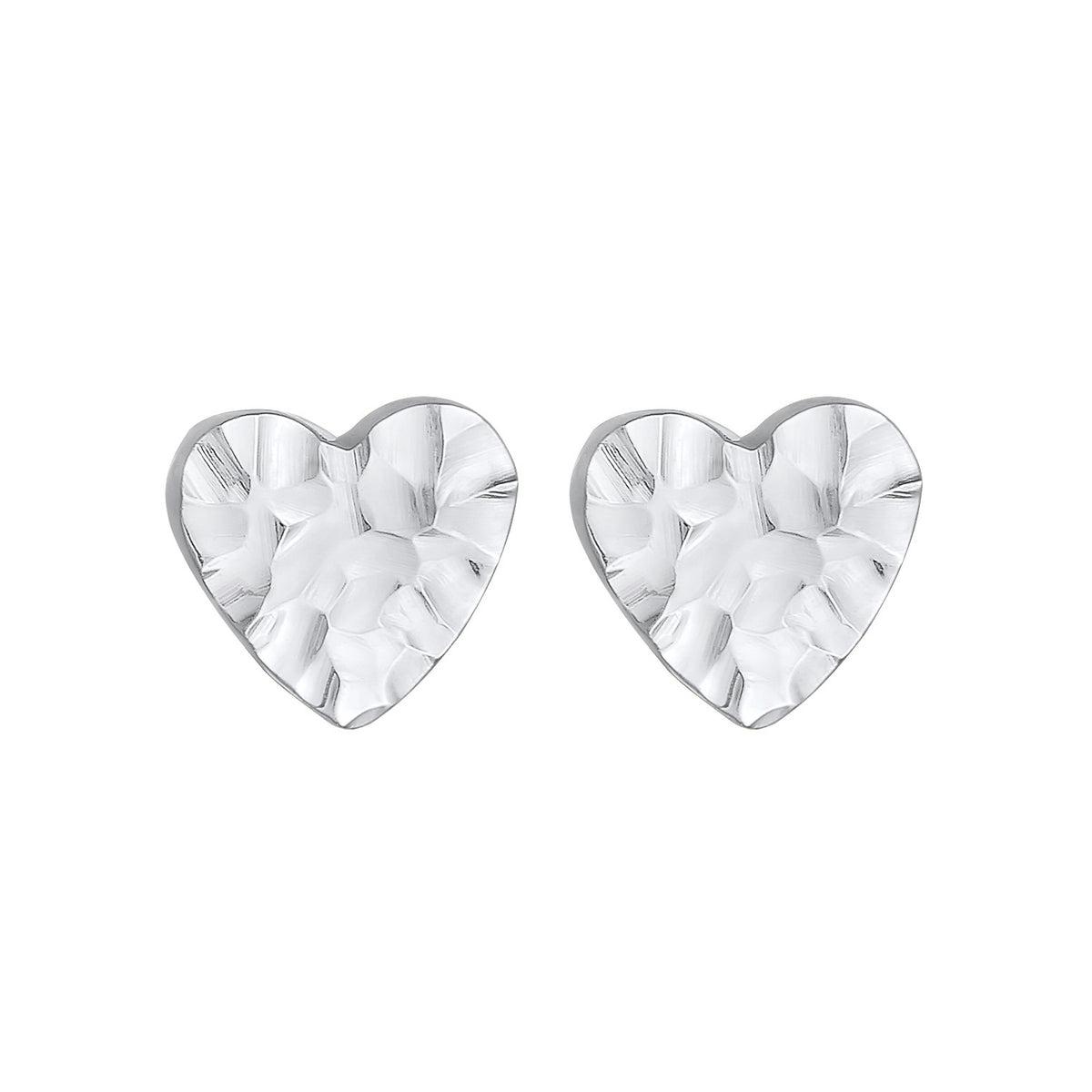 Silber - Elli | Ohrstecker Herz Organic | 925er Sterling Silber