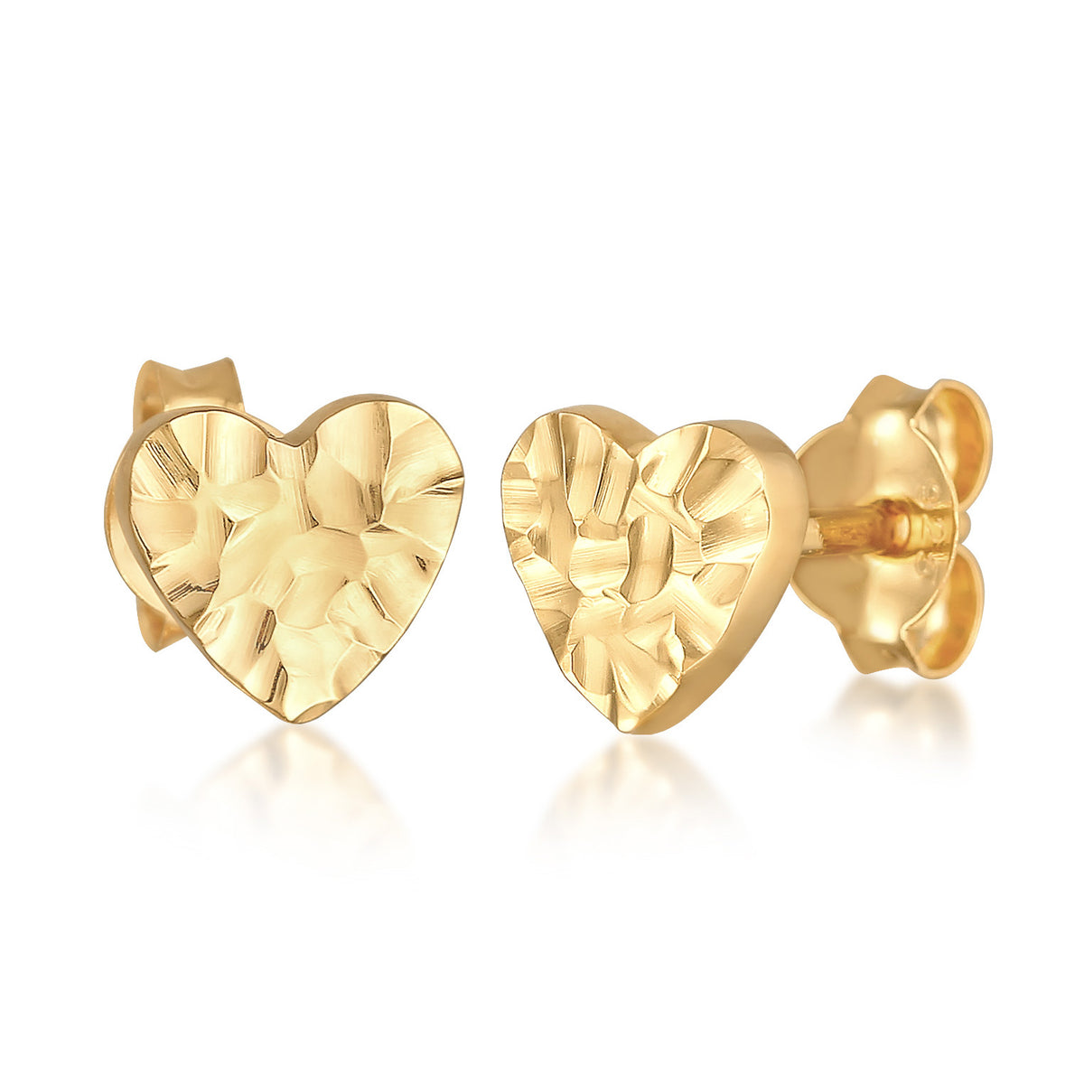 Gold - Elli | Ohrstecker Herz Organic | 925er Sterling Silber