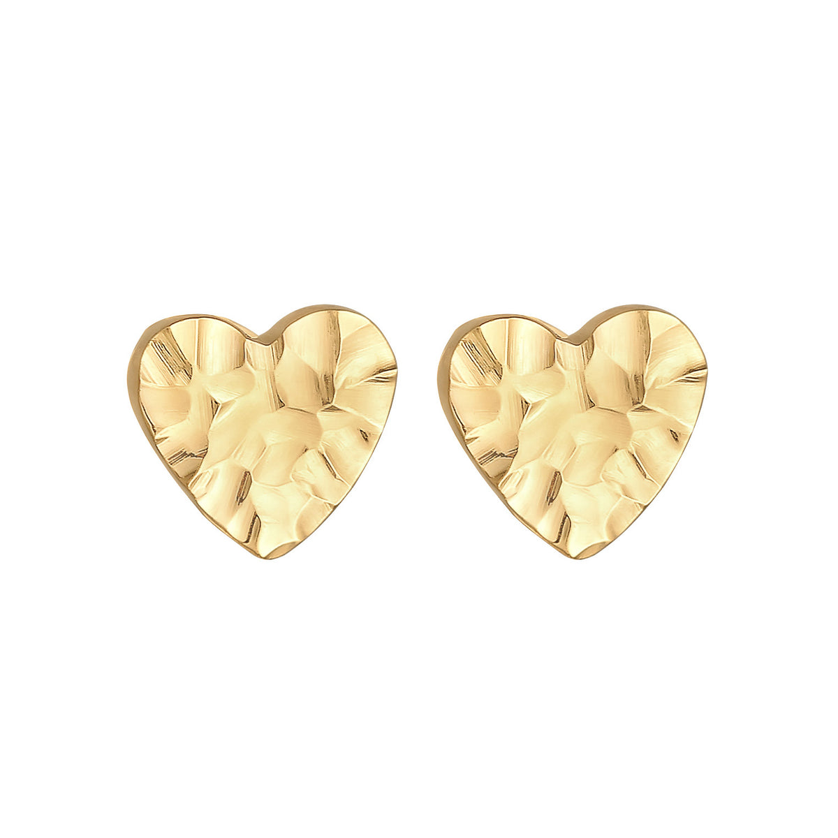 Gold - Elli | Ohrstecker Herz Organic | 925er Sterling Silber