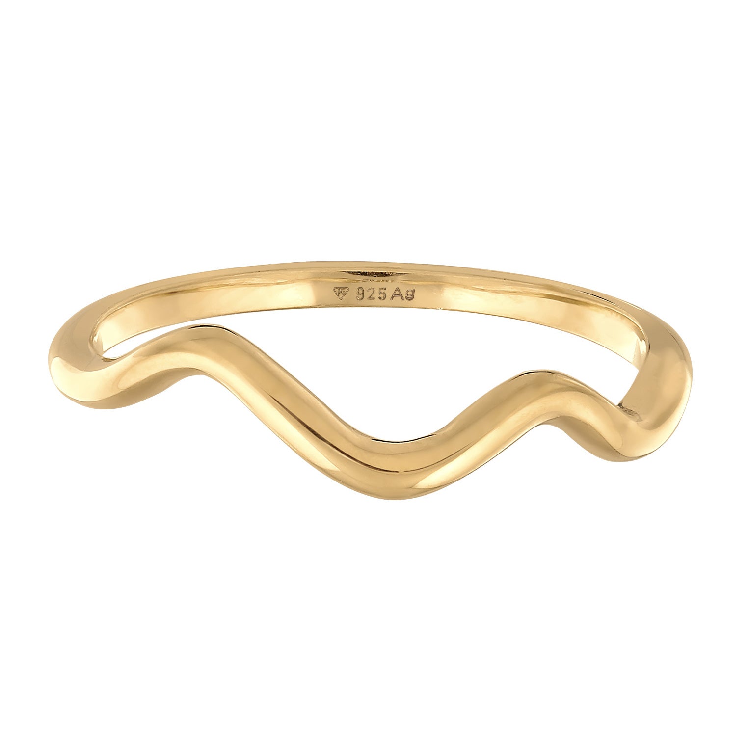 Gold - Elli | Ring Wellen | 925er Sterling Silber vergoldet