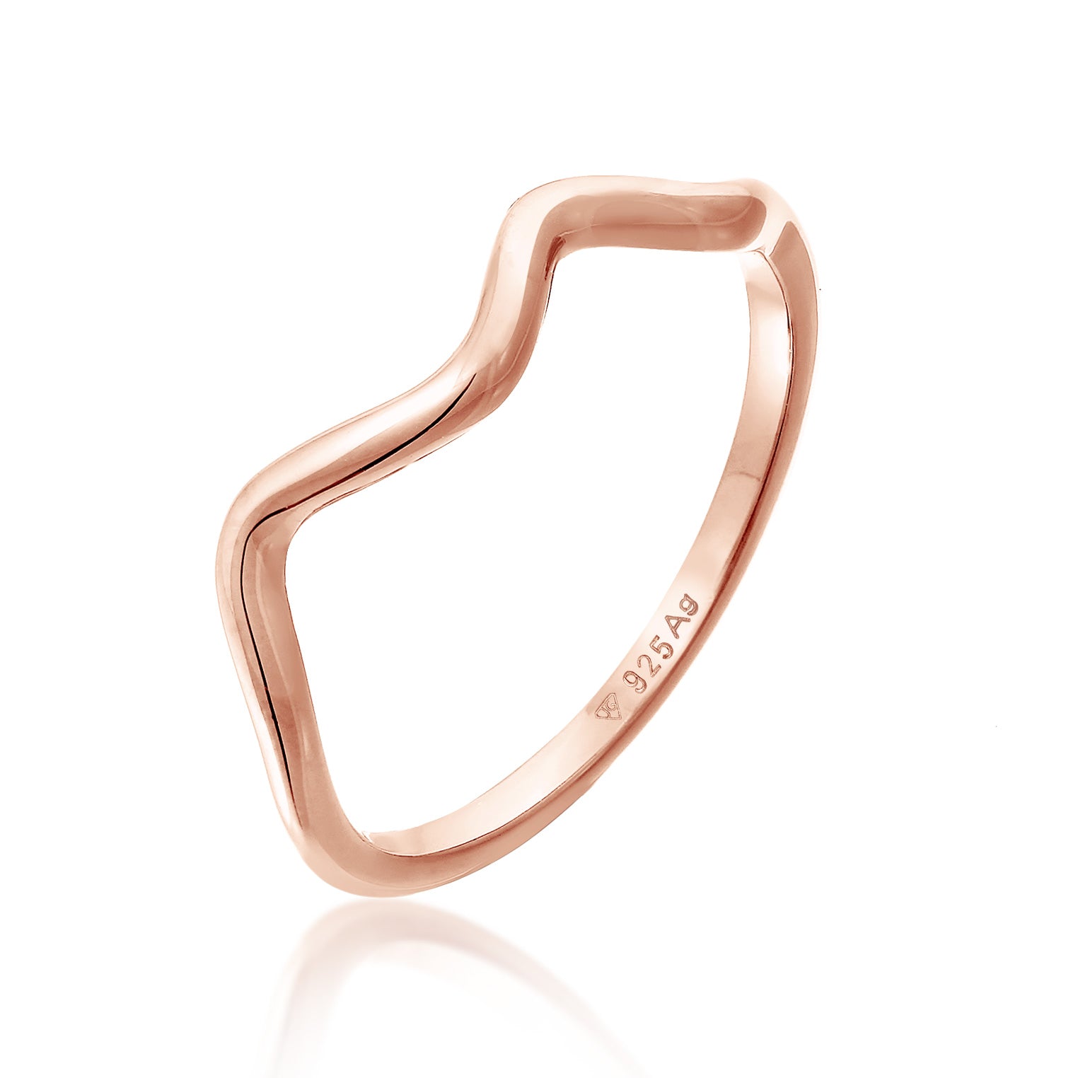 Roségold - Elli | Ring Wellen | 925er Sterling Silber