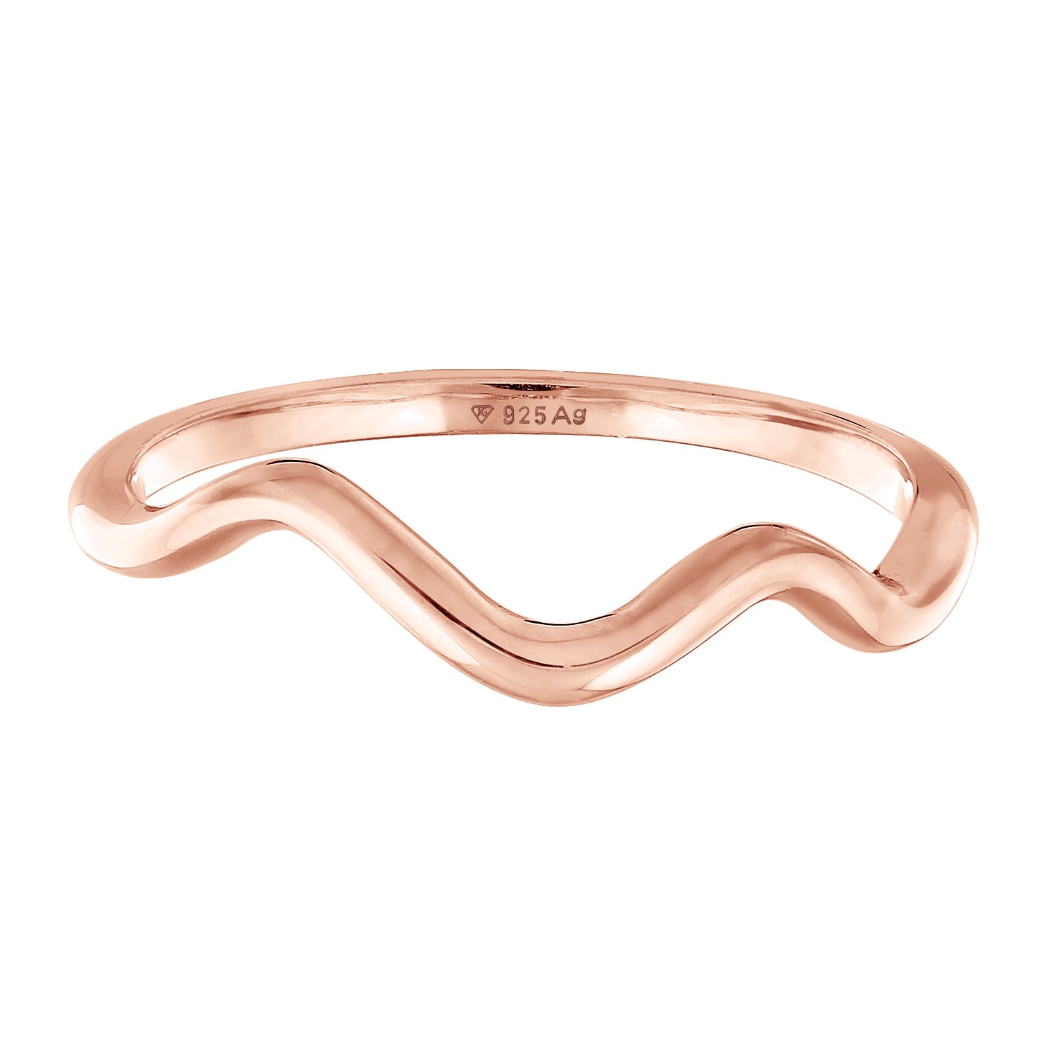Roségold - Elli | Ring Wellen | 925er Sterling Silber