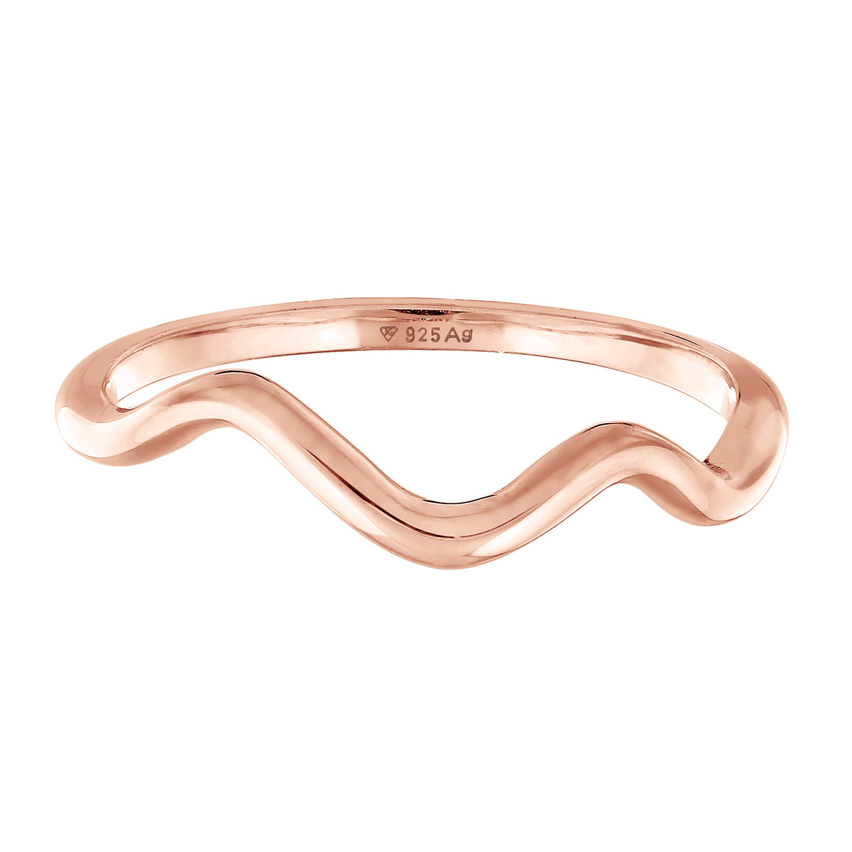 Roségold - Elli | Ring Wellen | 925er Sterling Silber