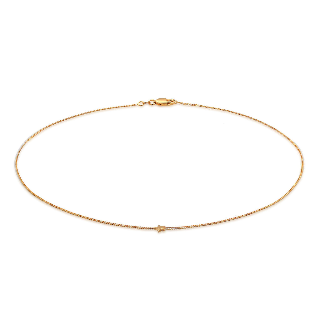 Gold - Elli PREMIUM | Choker Stern | 375er Gelbgold