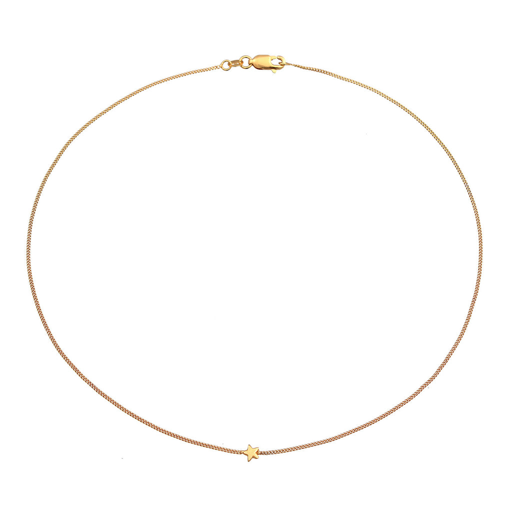 Gold - Elli PREMIUM | Choker Stern | 375er Gelbgold