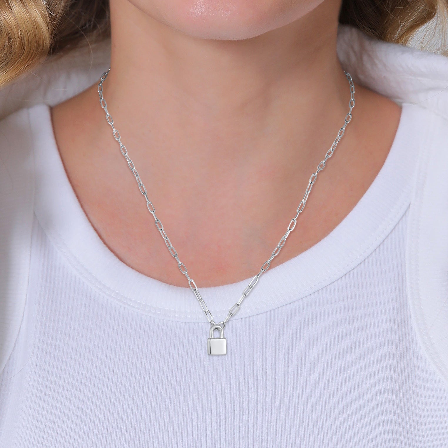 Schloss Liebe Gliederkette Unisex 925er Silber rhodiniert – Elli Jewelry