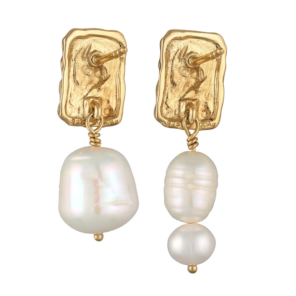 Gold - Elli PREMIUM | Ohrstecker | Süßwasserperle | 925er Sterling Silber