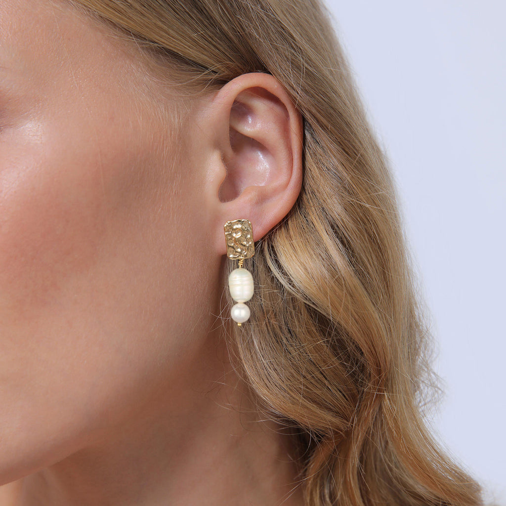 Gold - Elli PREMIUM | Ohrstecker | Süßwasserperle | 925er Sterling Silber