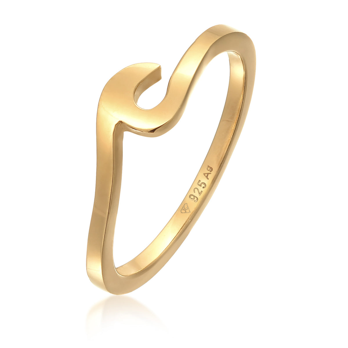 Gold - Elli | Ring Welle | 925er Sterling Silber