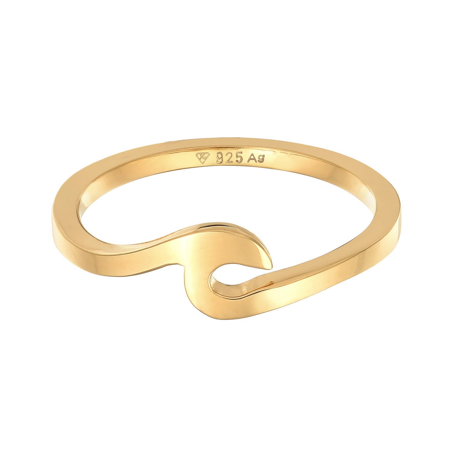 Gold - Elli | Ring Welle | 925er Sterling Silber