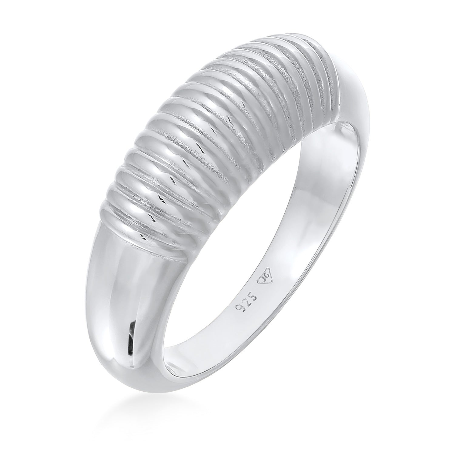 Silber - Elli PREMIUM | Bandring Chunky Riffel Design 925 Ring