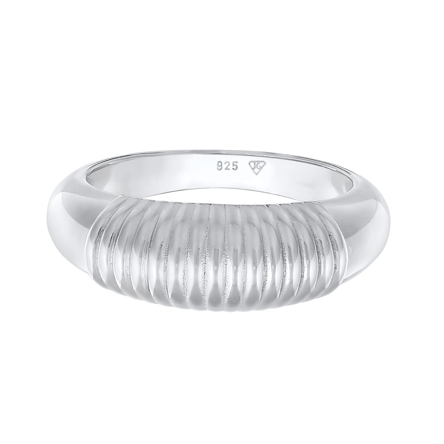 Silber - Elli PREMIUM | Bandring Chunky Riffel Design 925 Ring