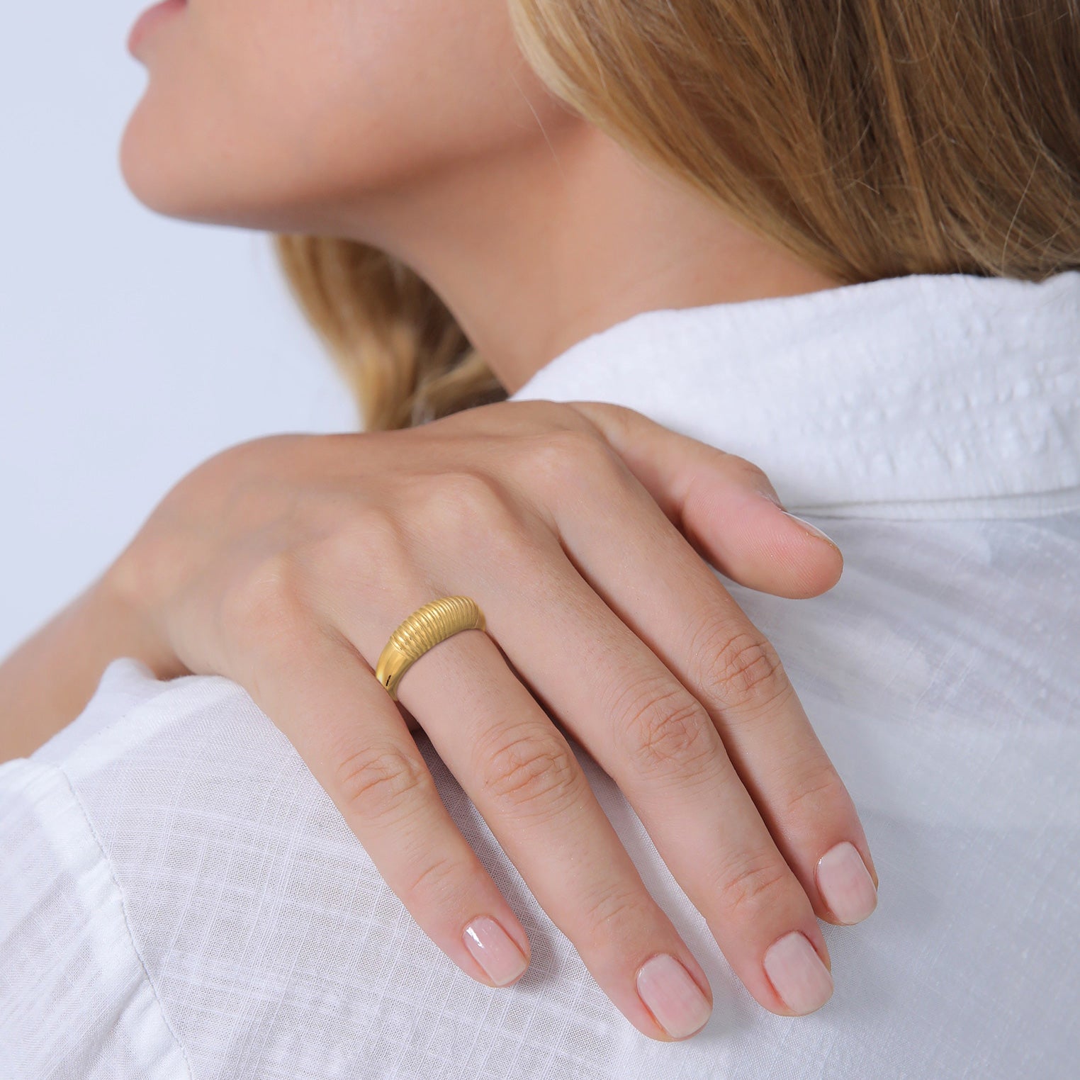 Gold - Elli PREMIUM | Bandring Chunky | 925er Sterling Silber