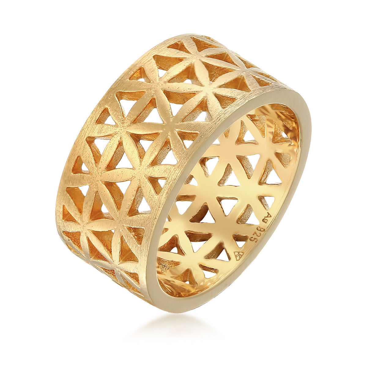 Gold - Elli | Bandring Lebensblume | 925er Sterling Silber