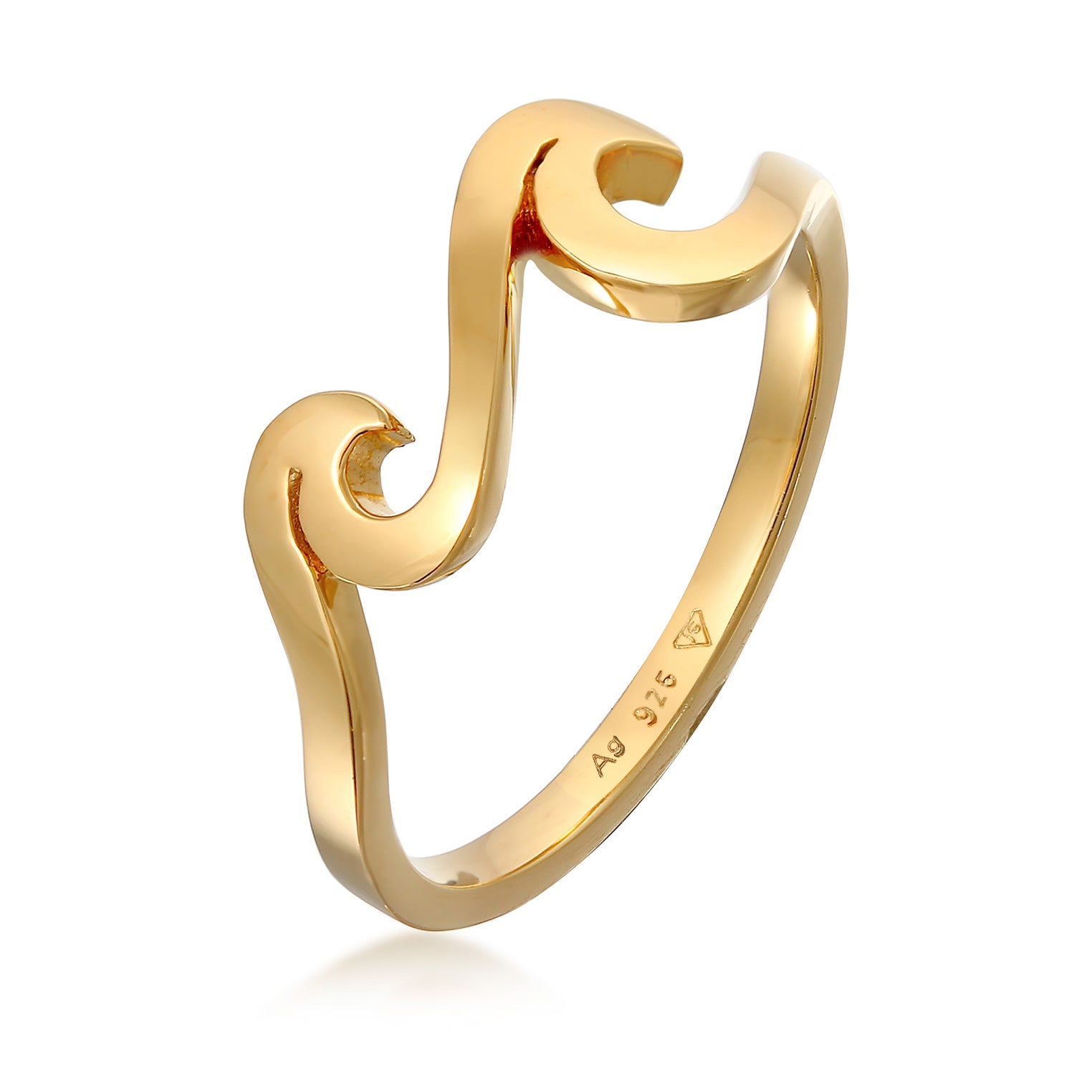 Gold - Elli | Ring Wellen | 925er Sterling Silber