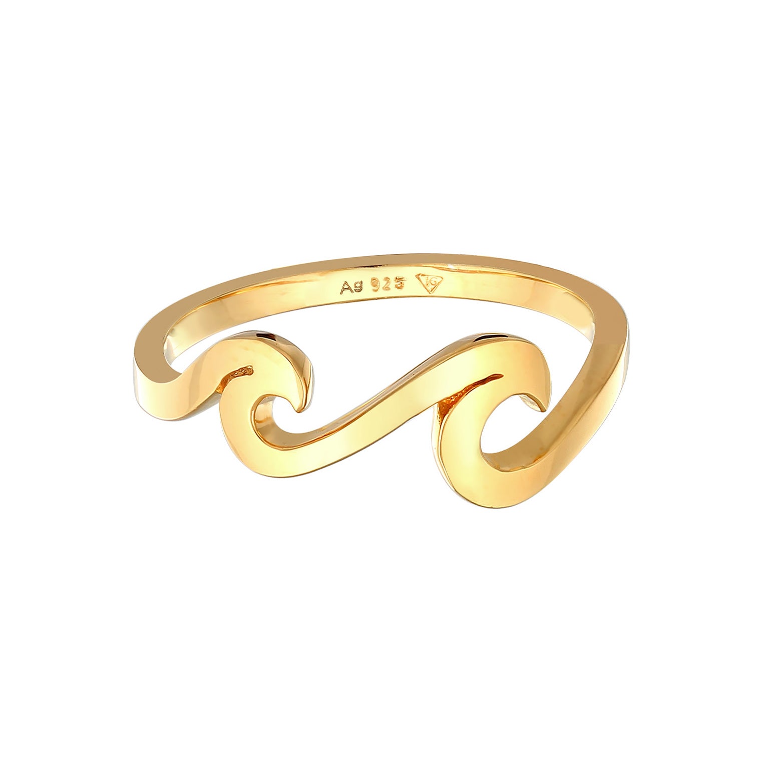 Gold - Elli | Ring Wellen | 925er Sterling Silber