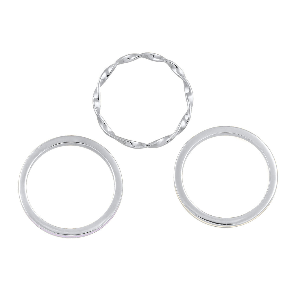 Silber - Elli | Ringset | Emaille (Lila) | 925er Sterling Silber