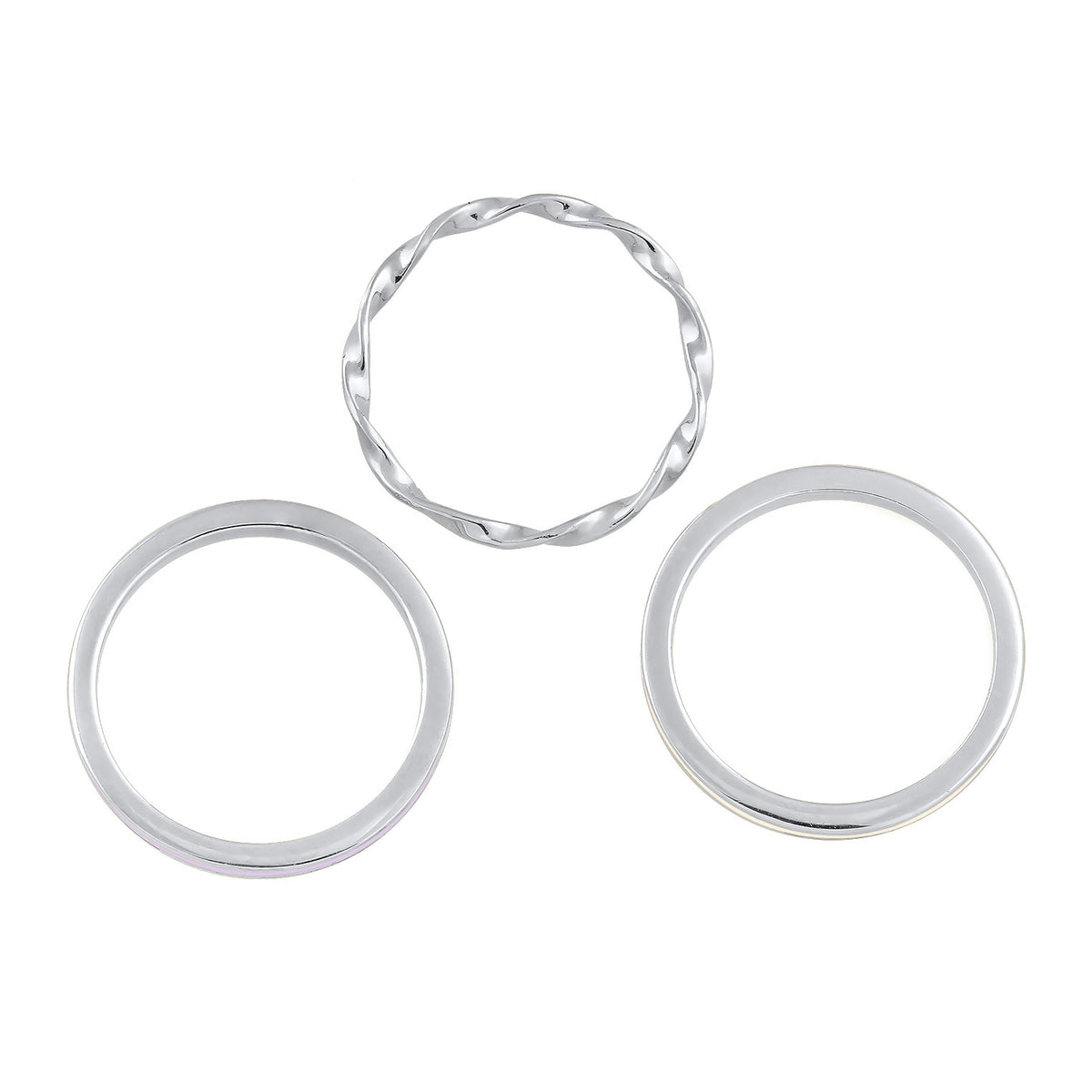 Silber - Elli | Ringset | Emaille (Lila) | 925er Sterling Silber