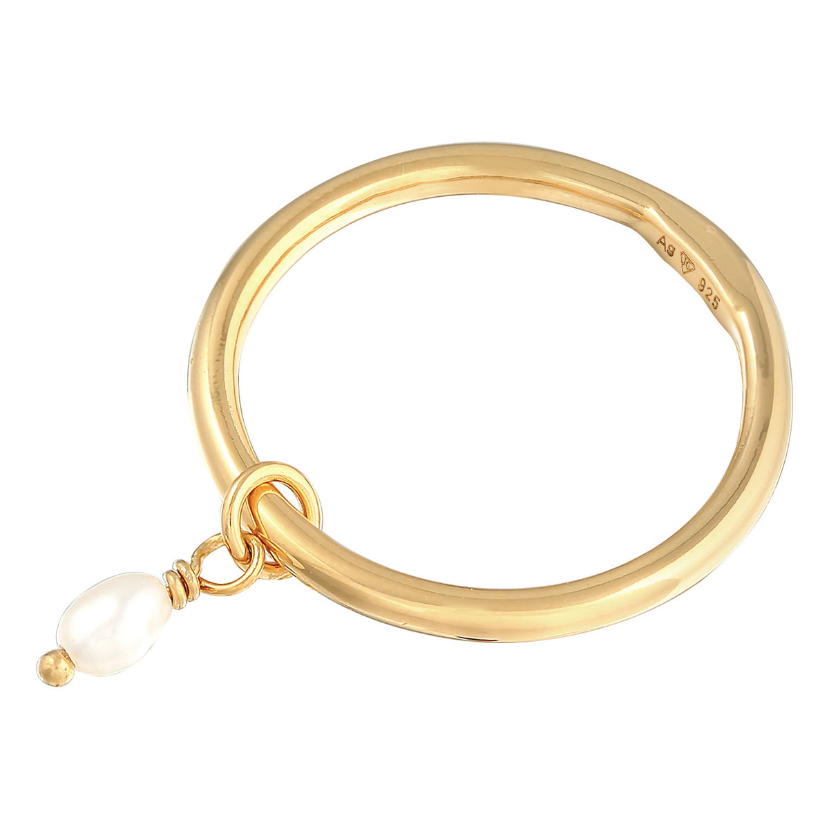 Gold - Elli | Bandring | Süßwasserperle | 925er Sterling Silber