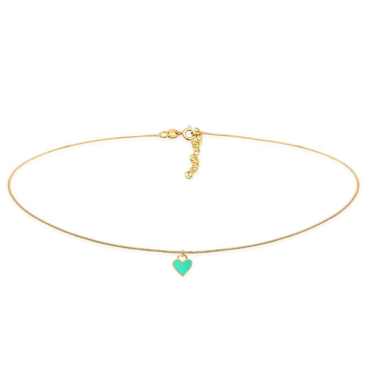 Türkis - Elli | Choker Herz | Emaille | 925er Sterling Silber