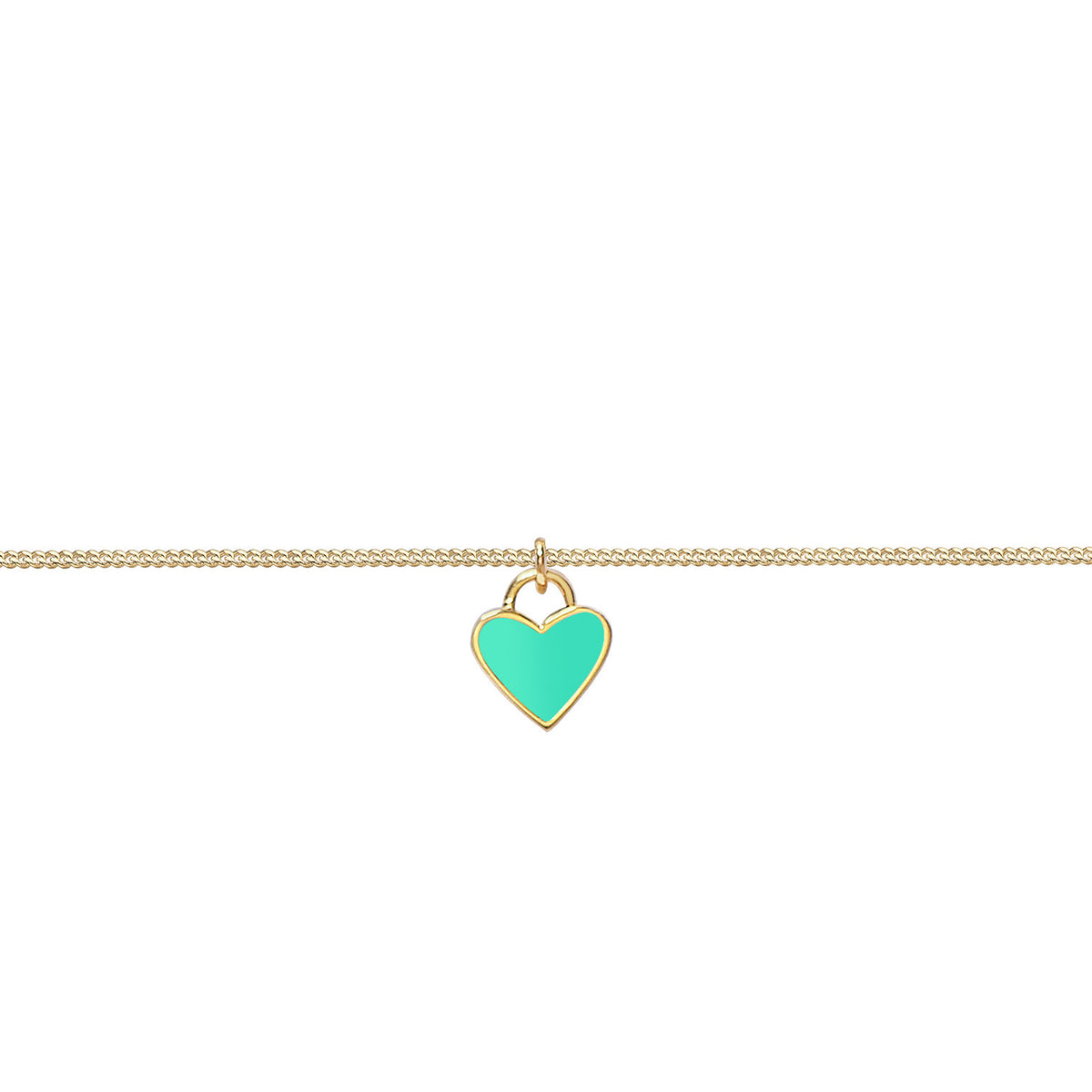 Türkis - Elli | Choker Herz | Emaille | 925er Sterling Silber
